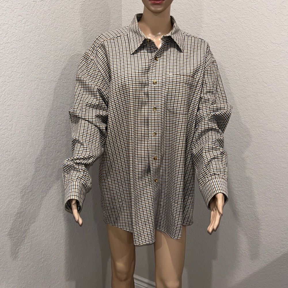 NWOT- L.L.Bean 100% plaid cotton medium weight shirt for cooler weather.